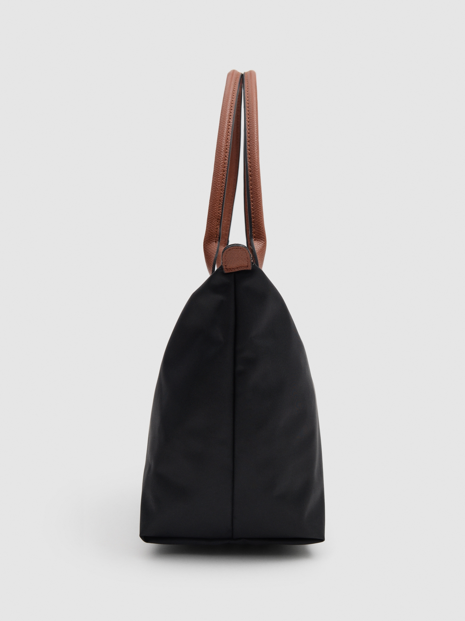 Shopper de lona preta preto vista geral frontal