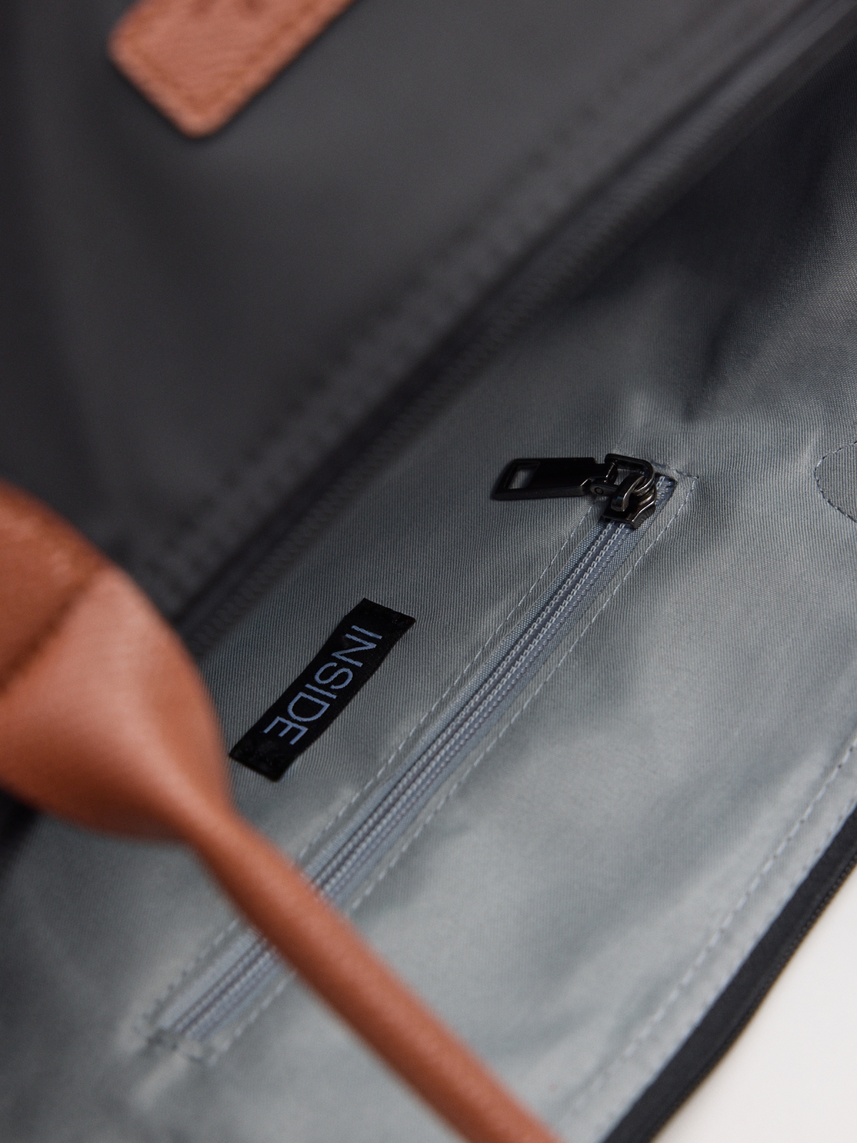 Shopper de lona negra negro vista detalle