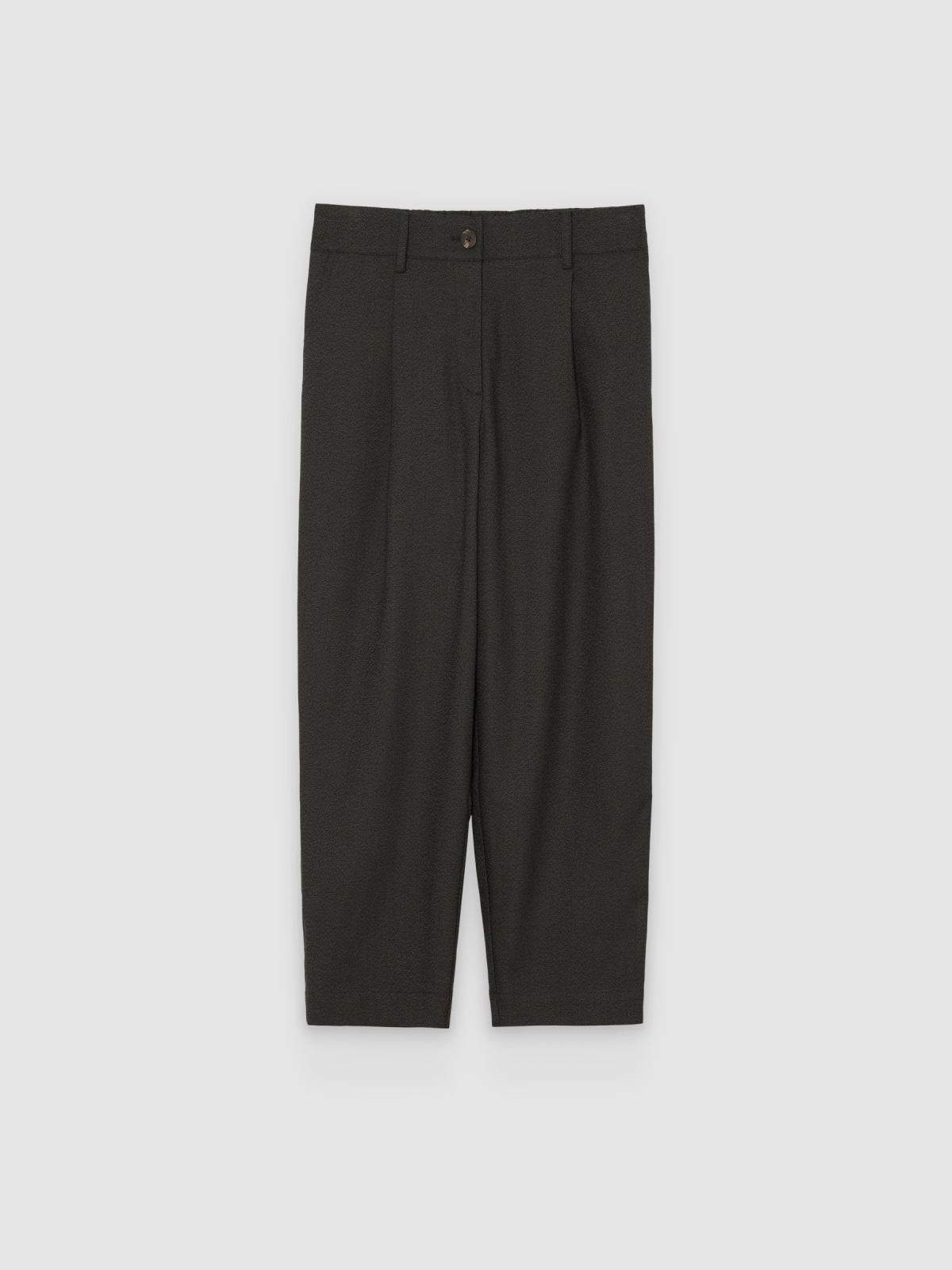 %Pto% Pantalón pinzas elástico marrón oscuro vista frontal