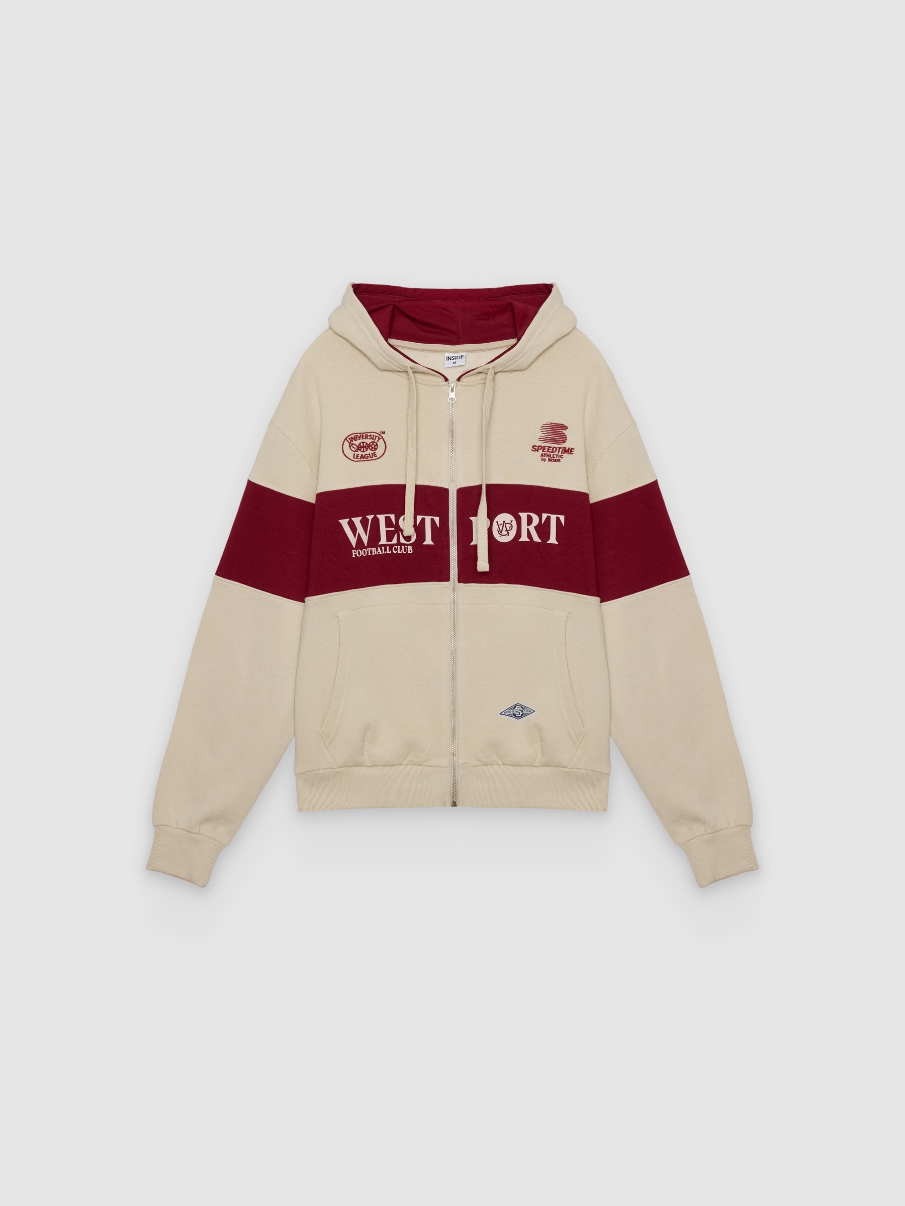 %Pto% Chaqueta capucha West Port crudo vista frontal