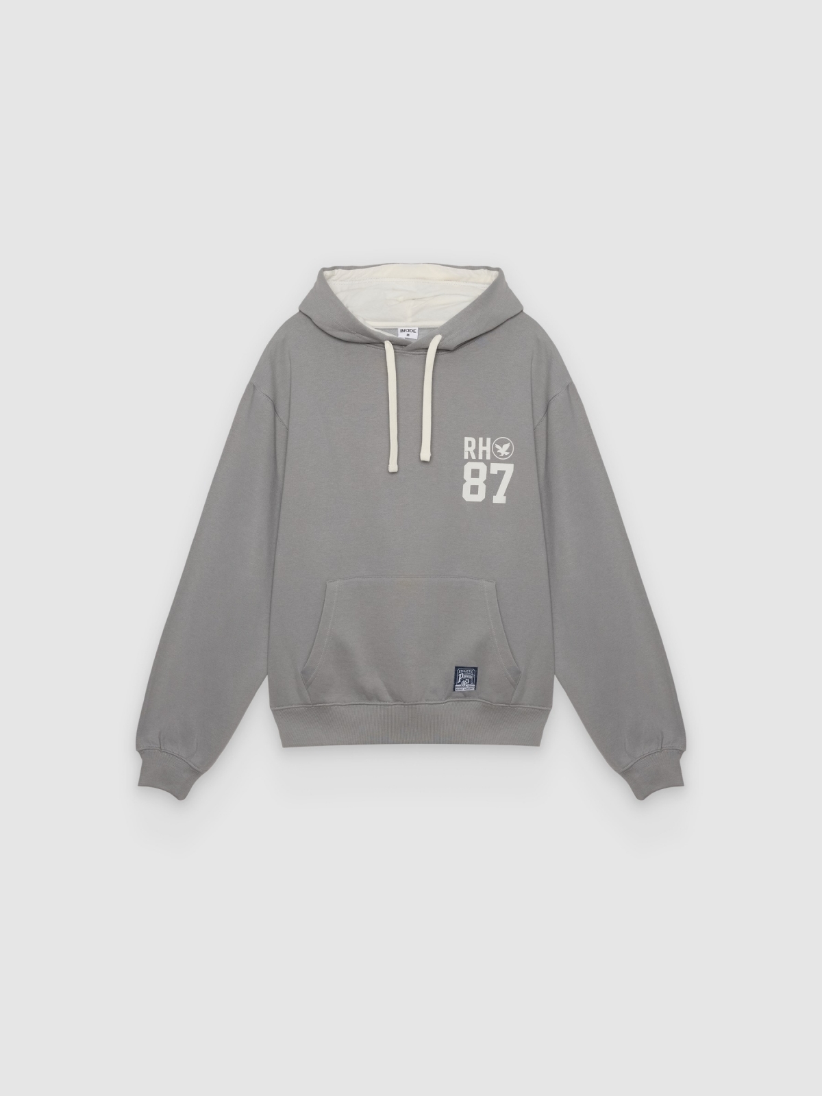 %Pto% Sweatshirt with 87 print medium grey front view