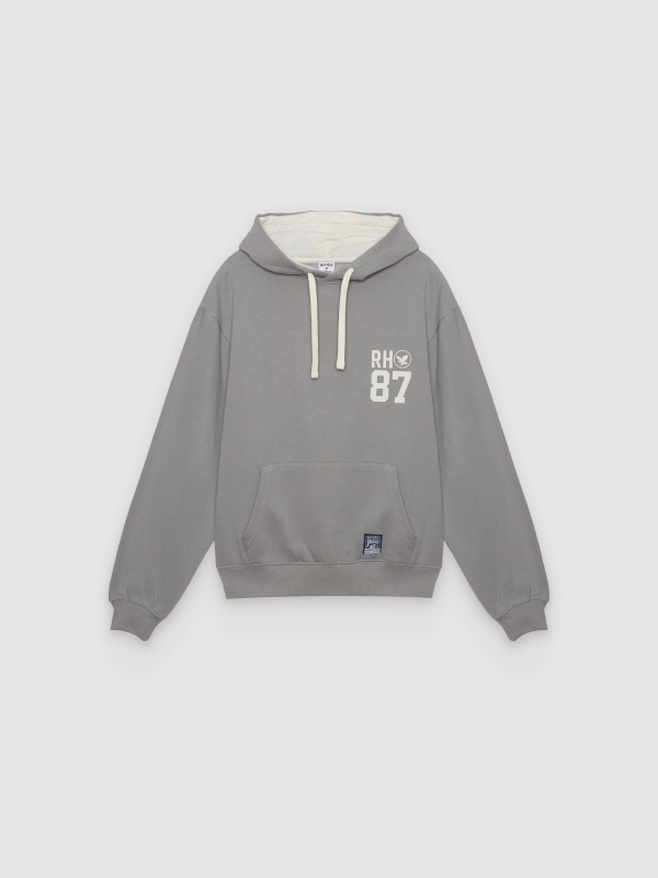  Sweatshirt with 87 print medium grey front view