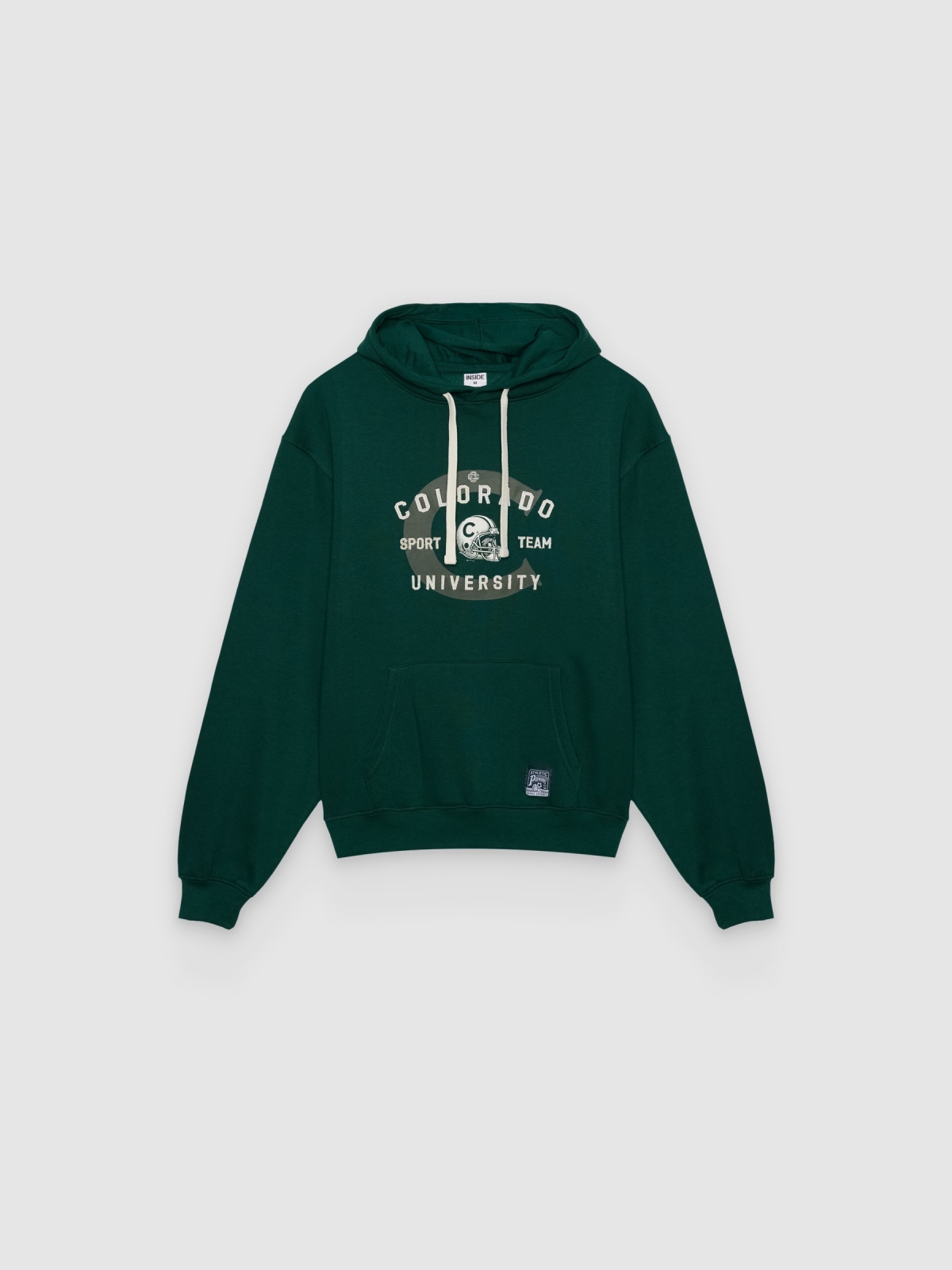 %Pto% Colorado Hoodie Sweatshirt dark green front view