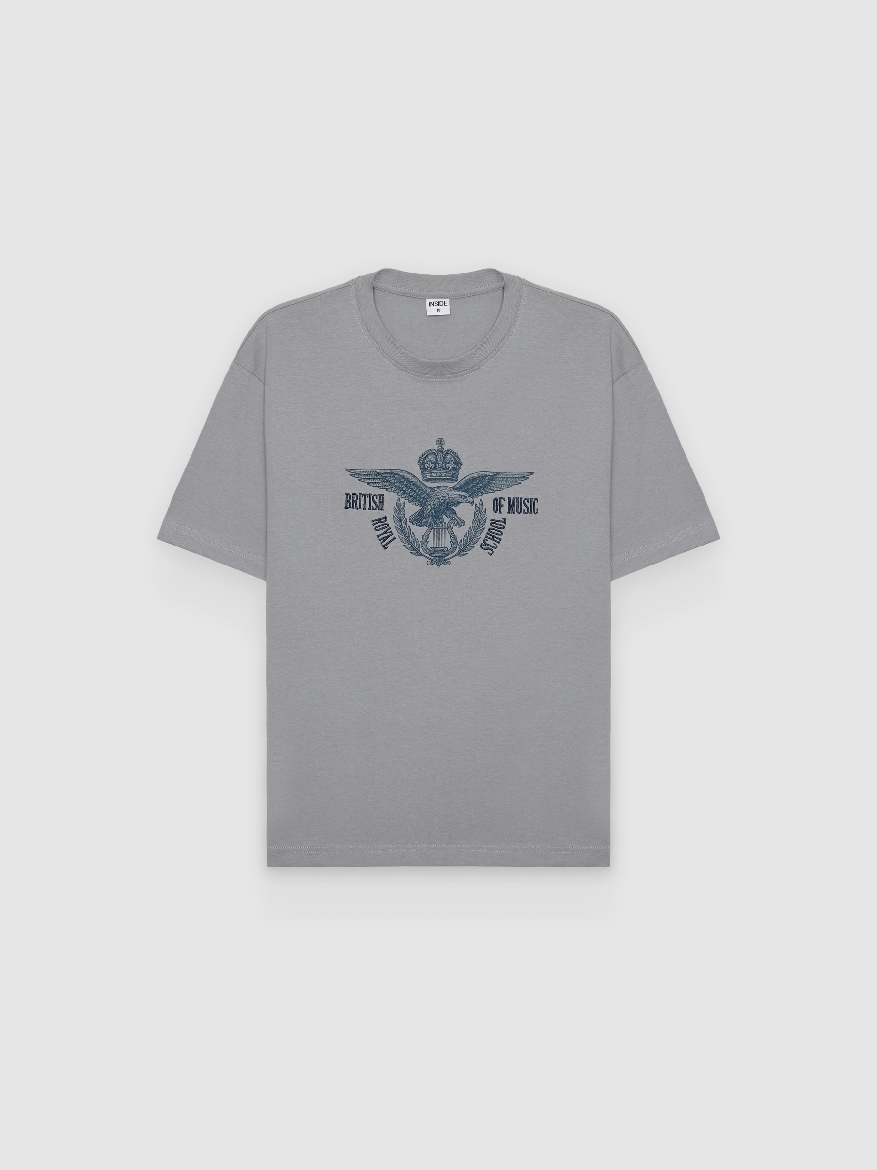  Camiseta estampado british gris azulado vista frontal