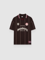 %Pto% Polo de futebol oversized Hamburgo chocolate vista frontal