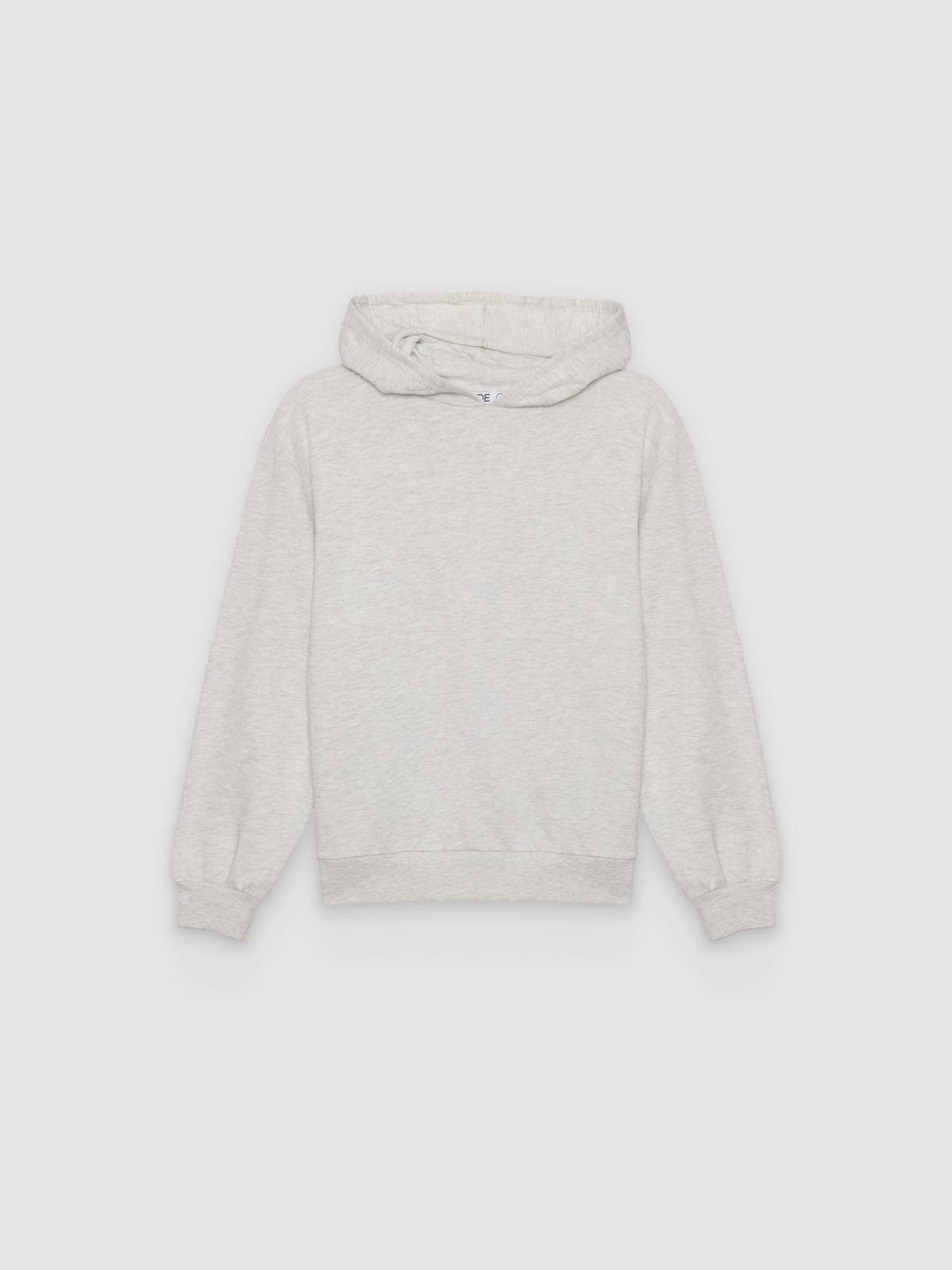 %Pto% Sweatshirt com capuz soft melange claro vista frontal