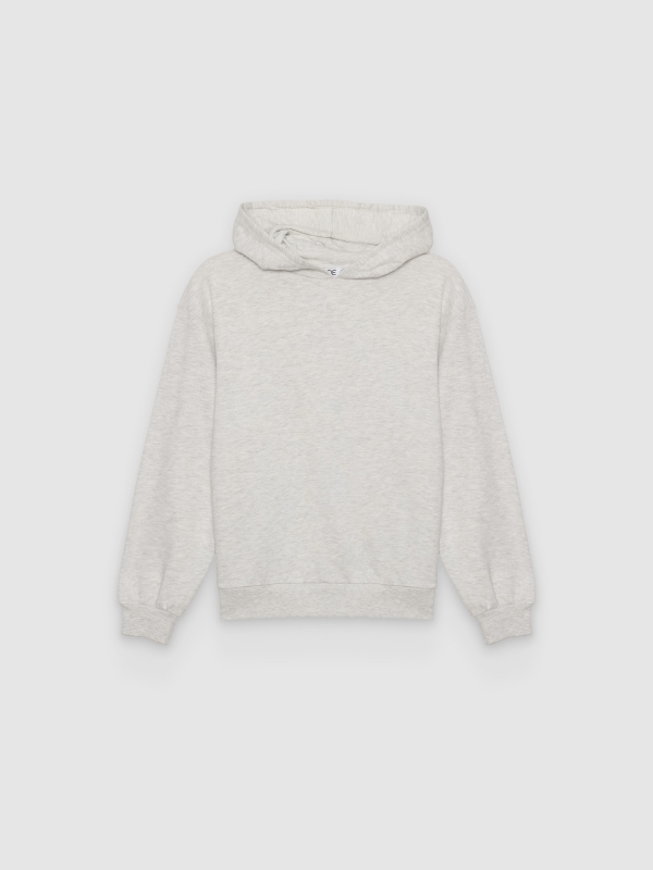  Soft hoodie sweatshirt light melange front view