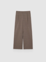 %Pto% Pleated check pants taupe front view