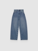 %Pto% Jeans de perna extra larga azul vista frontal