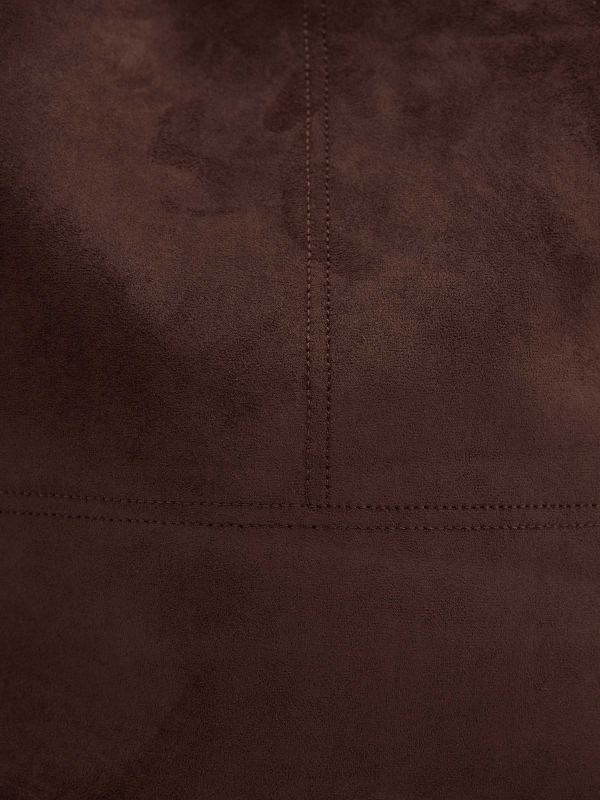 Bolso hombro efecto piel marrón marrón oscuro vista detalle