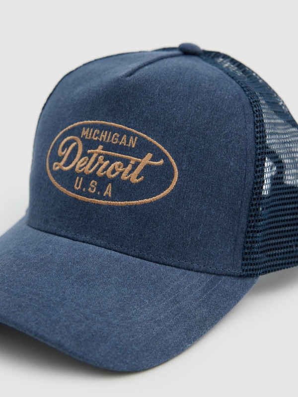 Detroit Trucker Cap blue front view
