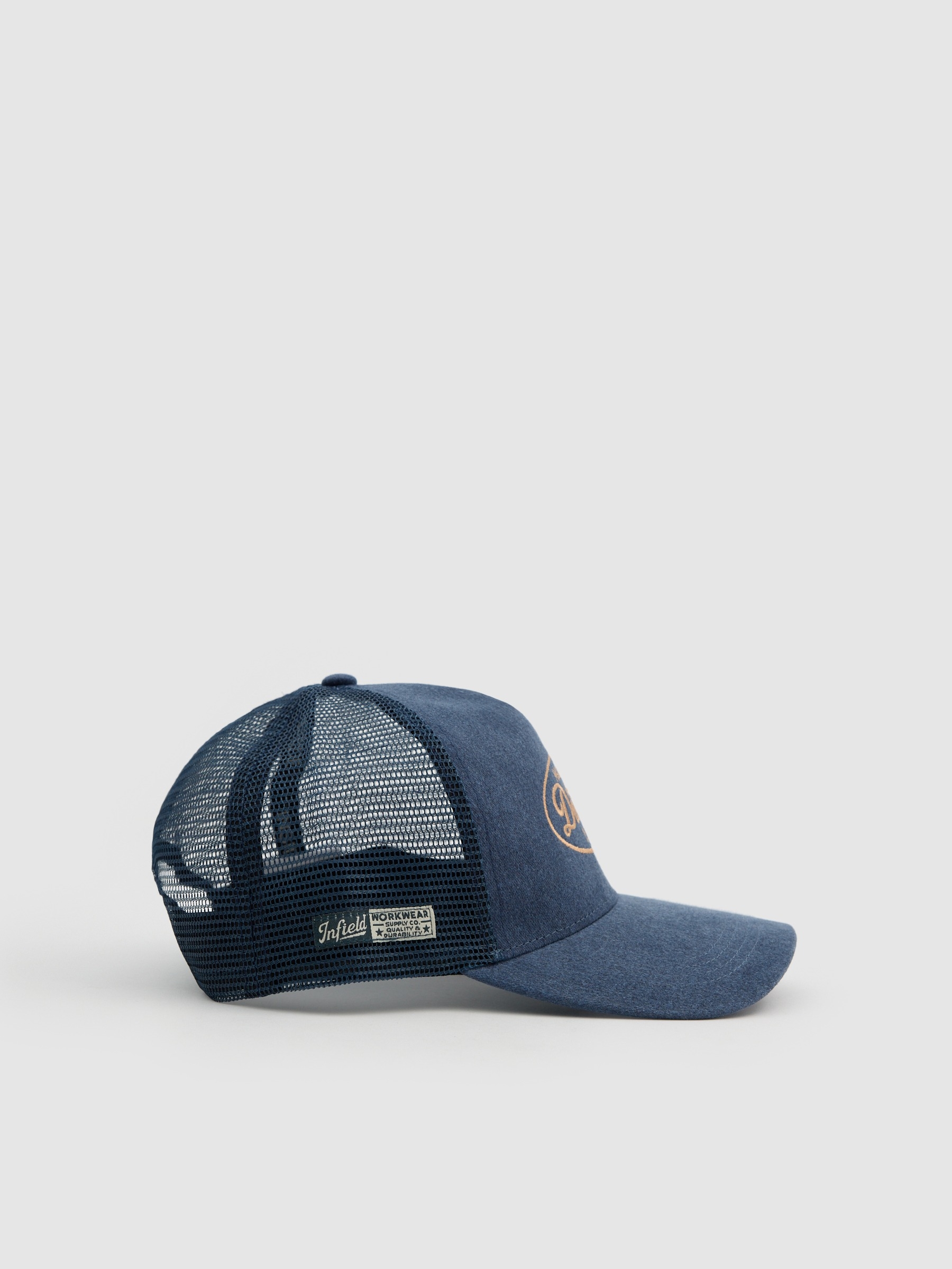 Detroit Trucker Cap blue 45º front view