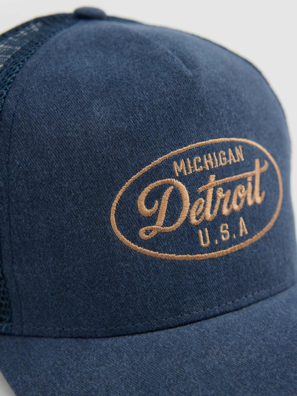 Gorra trucker detroit azul vista detalle