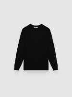 %Pto% Camisola de malha com gola redonda preto vista frontal