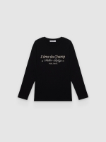 %Pto% Oversized long sleeve Paris T-shirt black front view