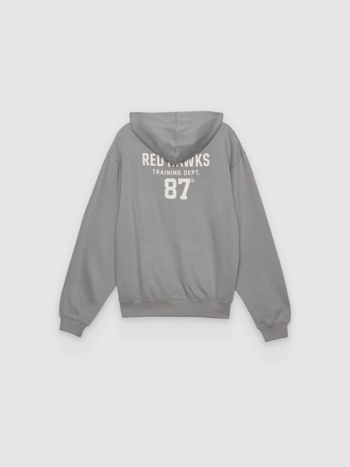 Sudadera estampado 87 gris medio vista trasera
