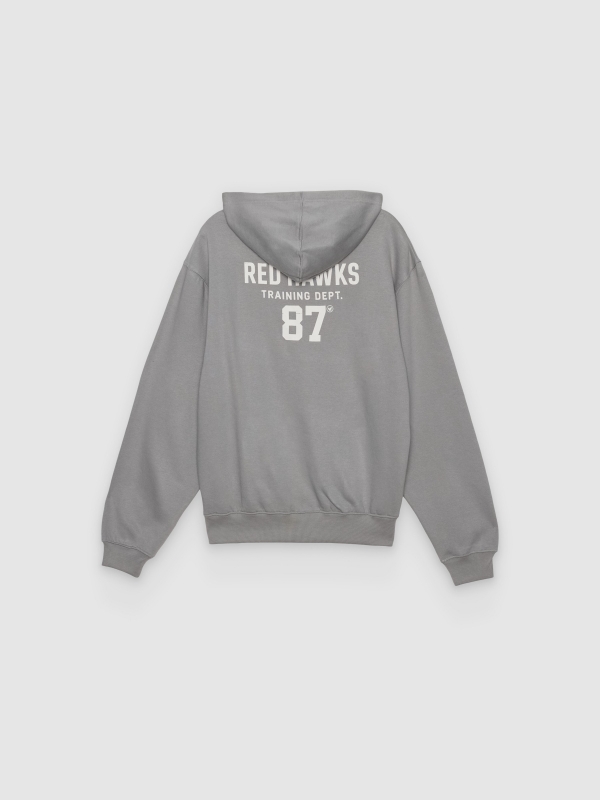 Sudadera estampado 87 gris medio vista trasera