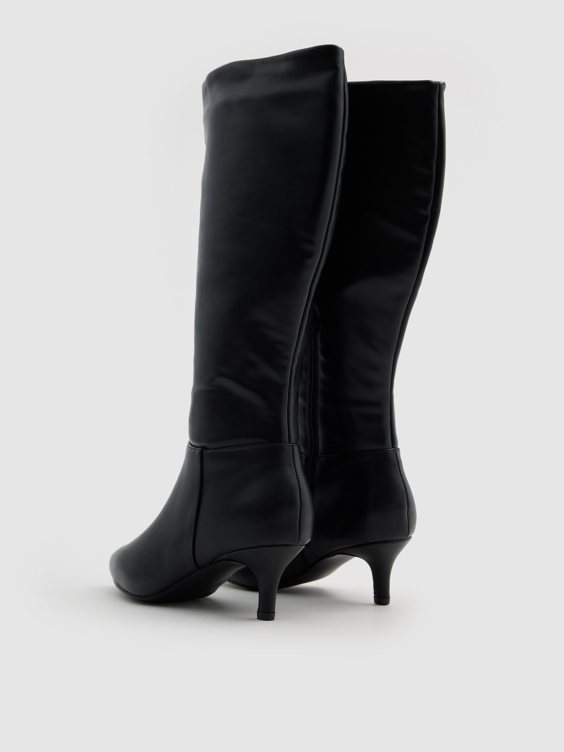High heel boots black