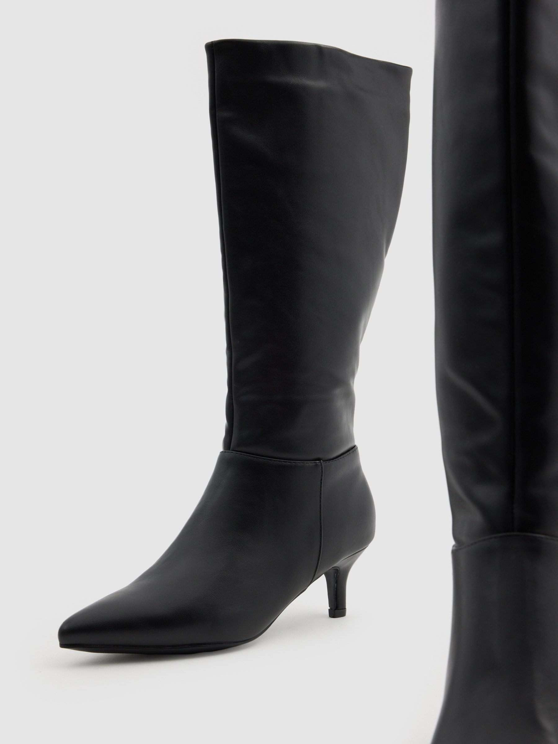 High heel boots black