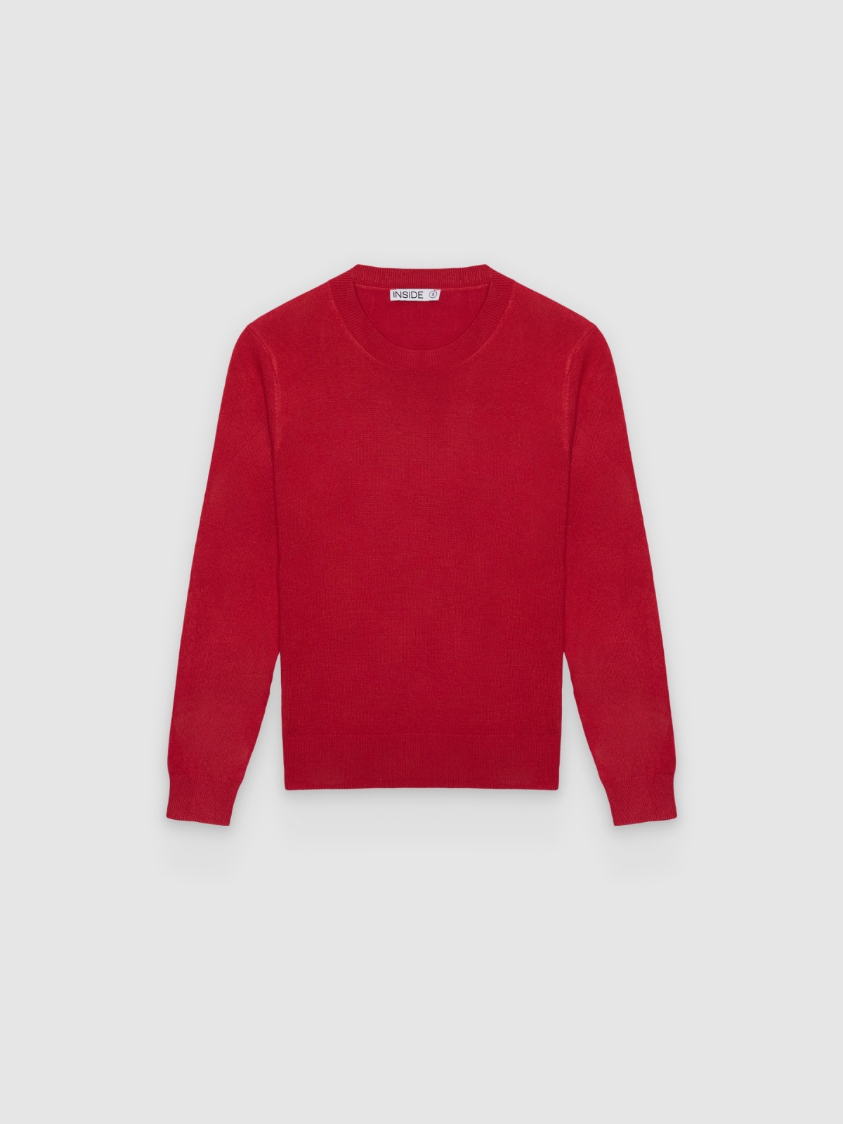 %Pto% Merino Wool Knit Sweater carmine front view