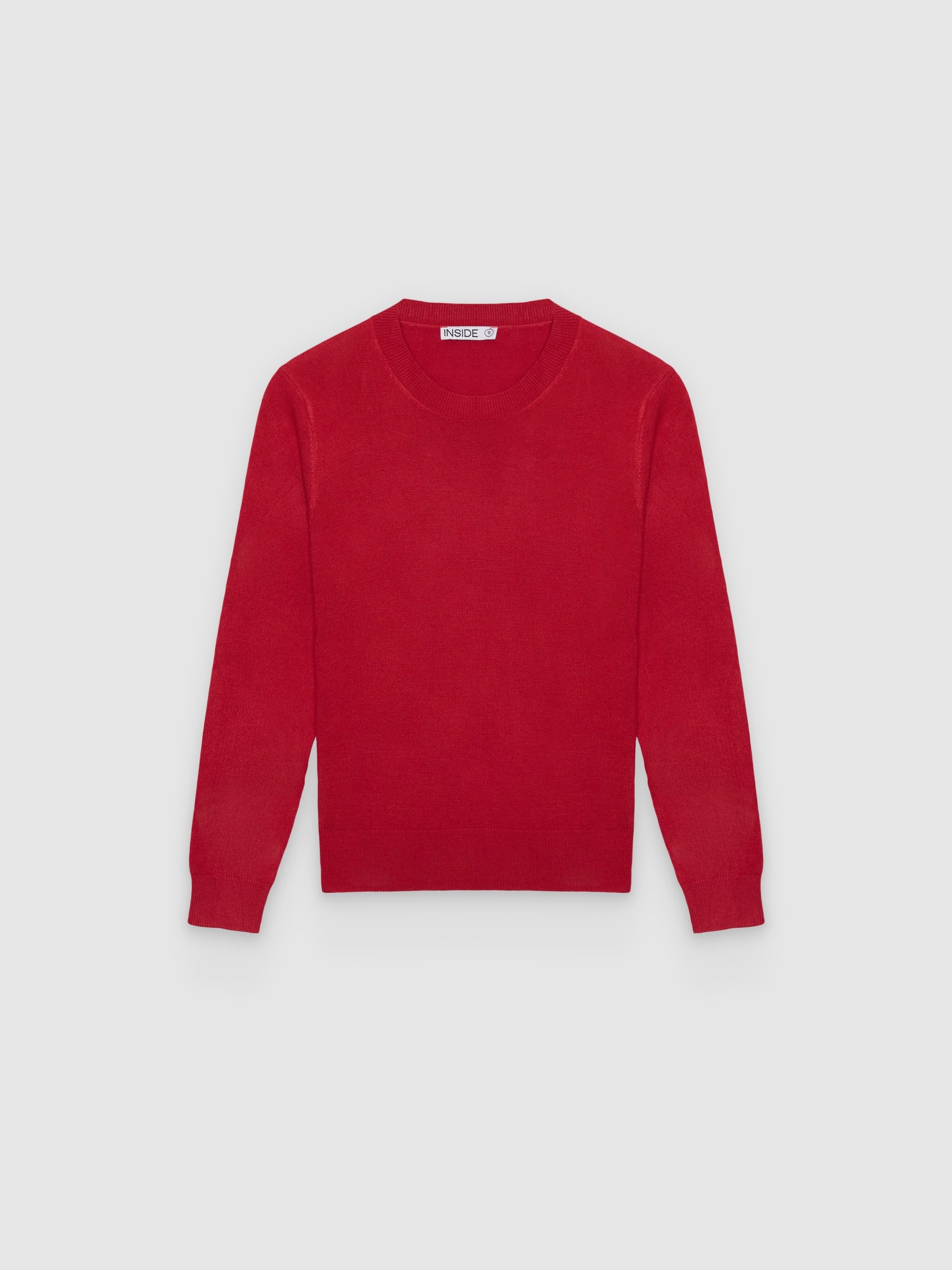  Merino Wool Knit Sweater carmine front view