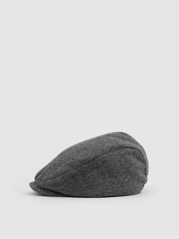 Gorra newsboy espiga gris vista frontal