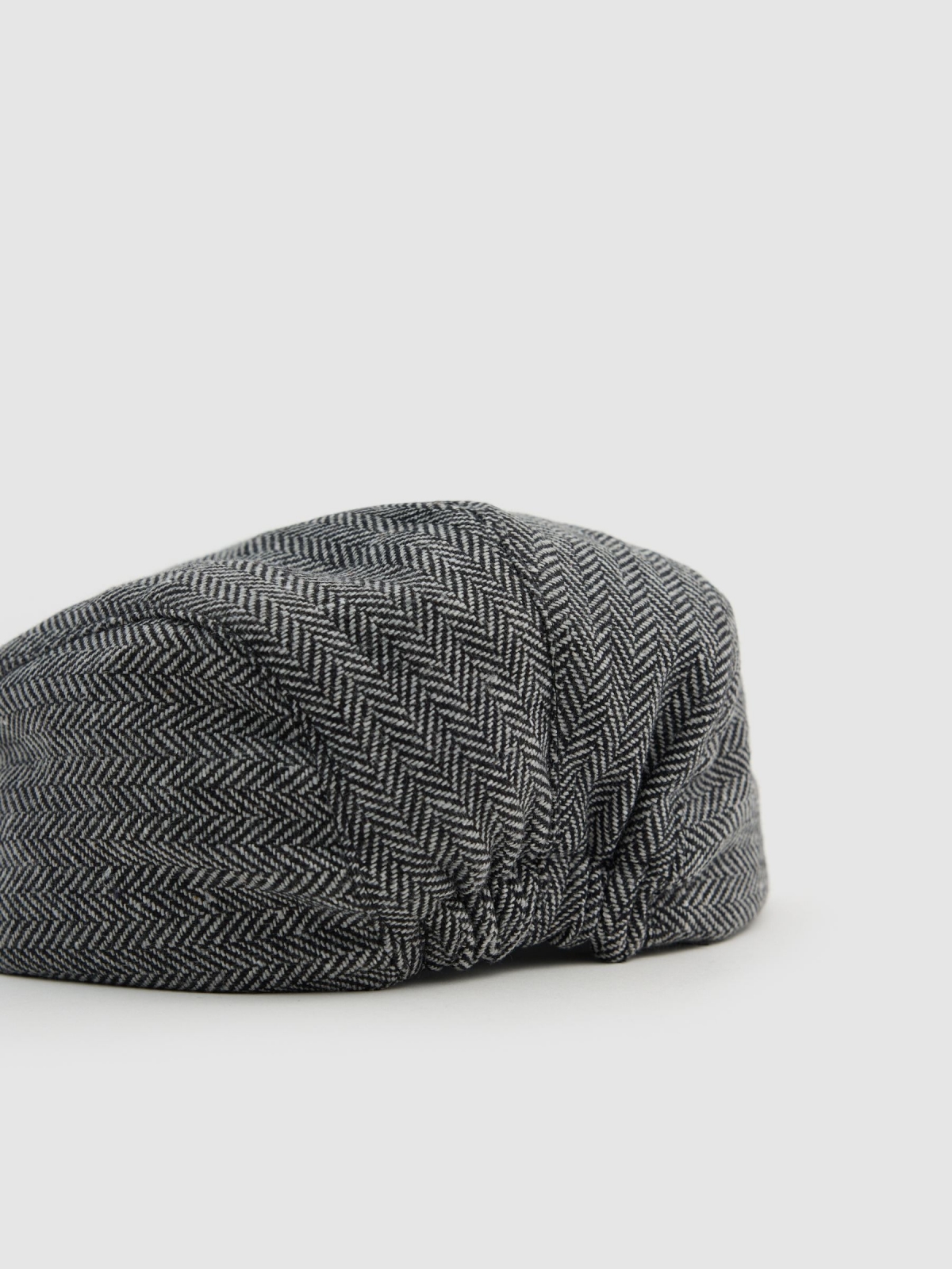 Gorra newsboy espiga gris vista detalle