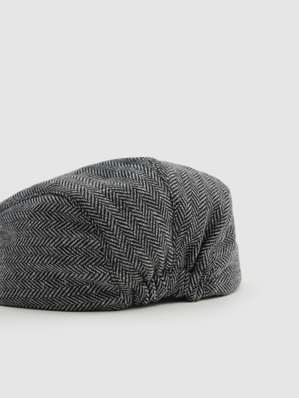 Gorra newsboy espiga gris vista detalle