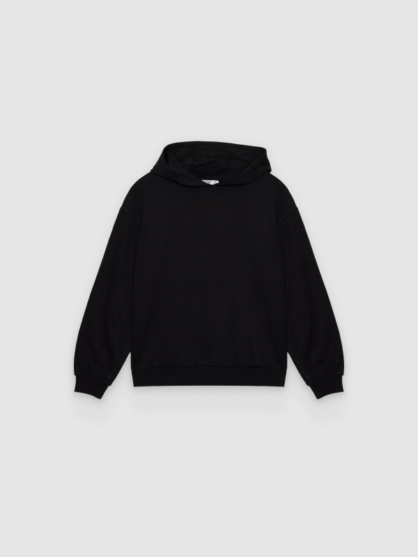  Soft hoodie sweatshirt black front view