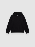 %Pto% Soft hoodie sweatshirt black front view