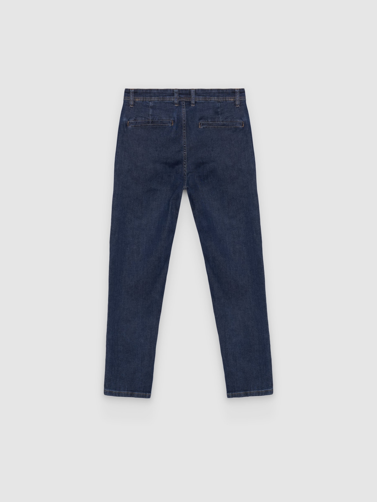 Pantalón chino tejano slim azul vista trasera