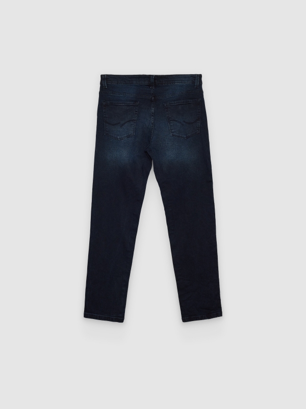 Mid-rise slim jeans blue back view