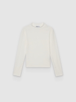 %Pto% Camiseta rib cuello alto slim blanco roto vista frontal