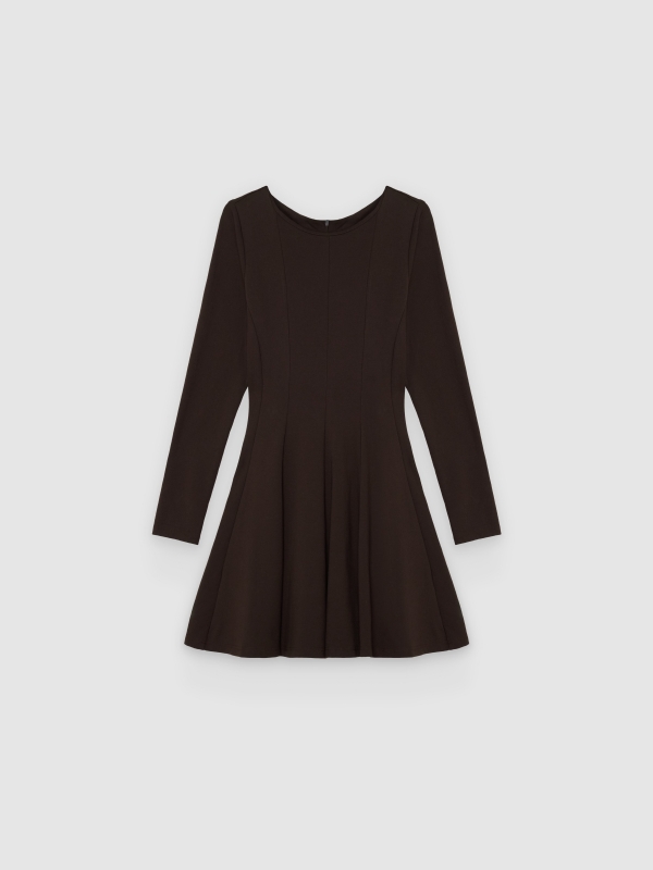  Short godet dress chocolate front view