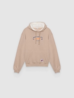 %Pto% Hoodie ride sweatshirt beige front view