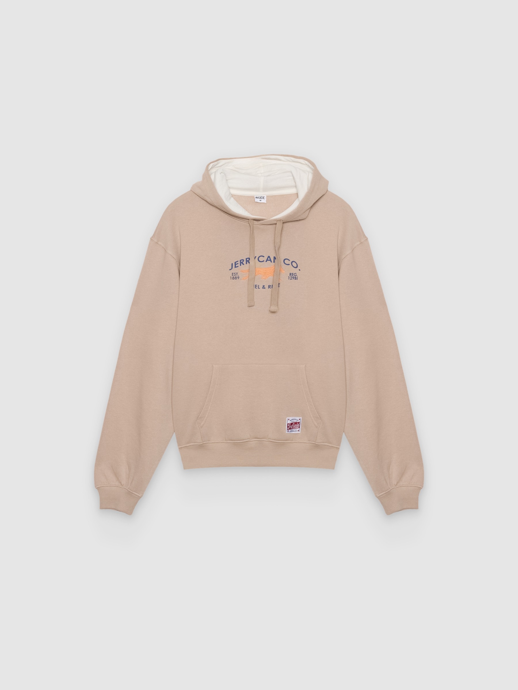 %Pto% Hoodie ride sweatshirt beige front view