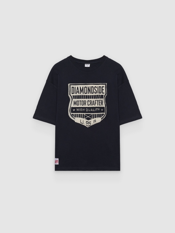  Camiseta estampado motor crafter azul marino vista frontal