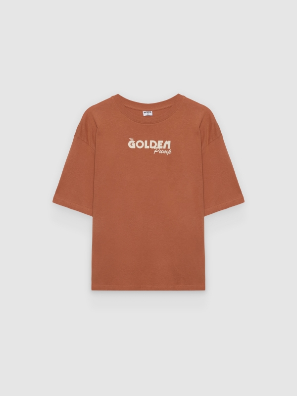  Oversize golden teja t-shirt brick red front view