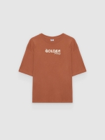 %Pto% Oversize golden teja t-shirt brick red front view