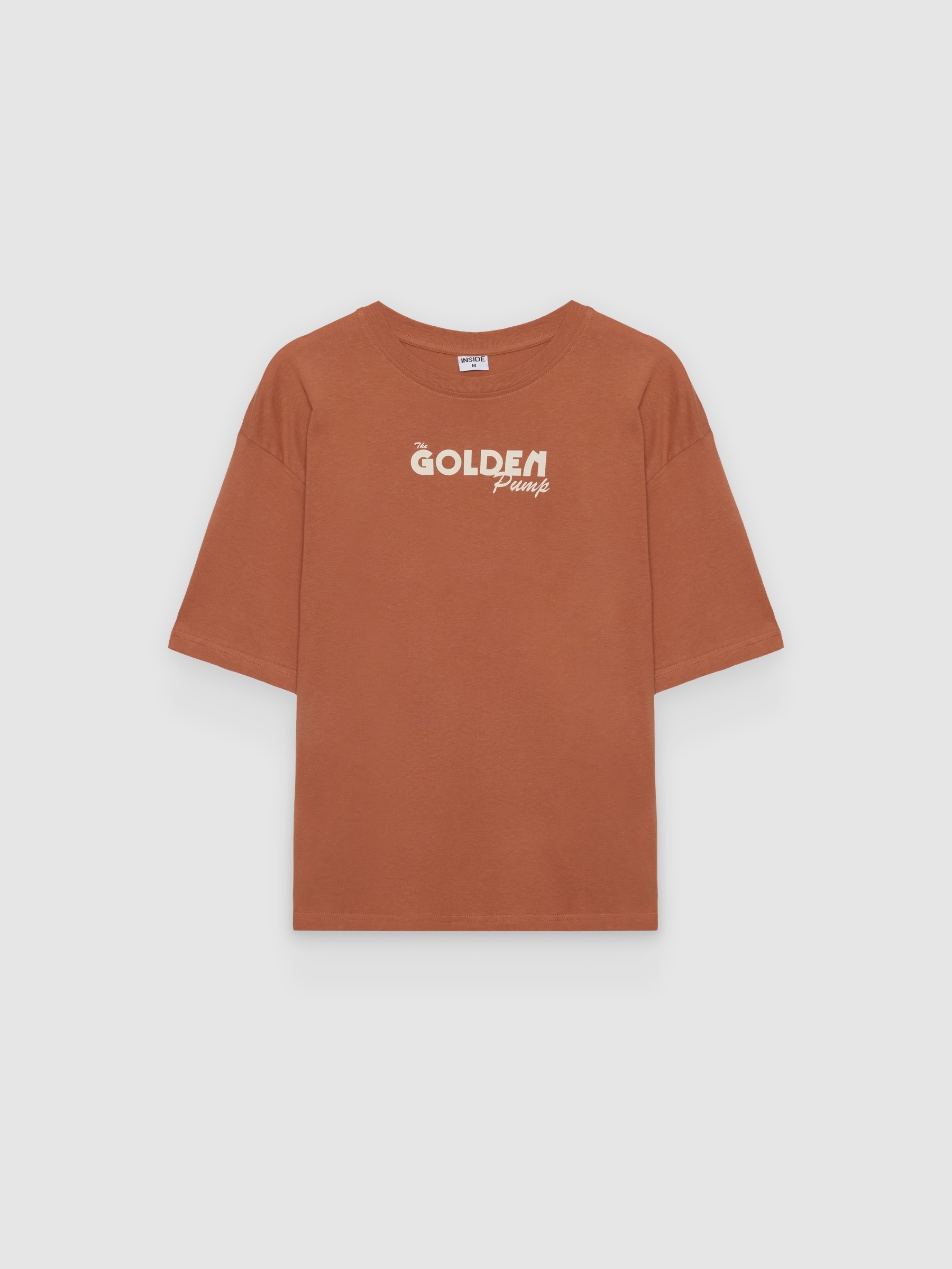  Oversize golden teja t-shirt brick red front view