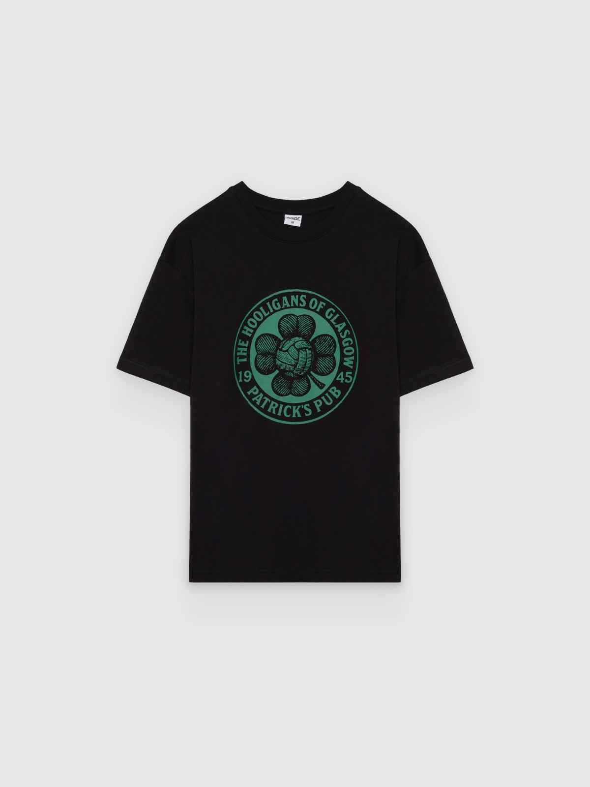 %Pto% Camiseta oversize hooligans negro vista frontal