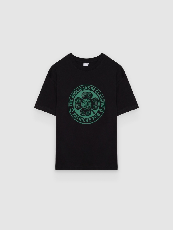  Camiseta oversize hooligans negro vista frontal