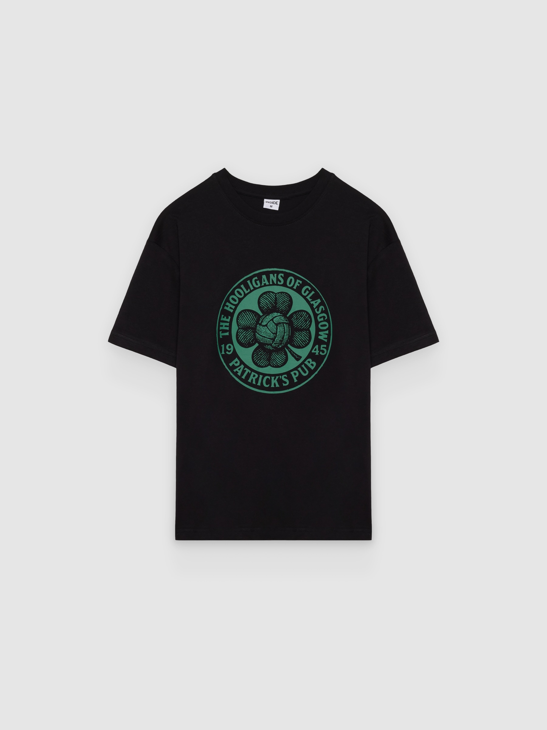  Camiseta oversize hooligans negro vista frontal
