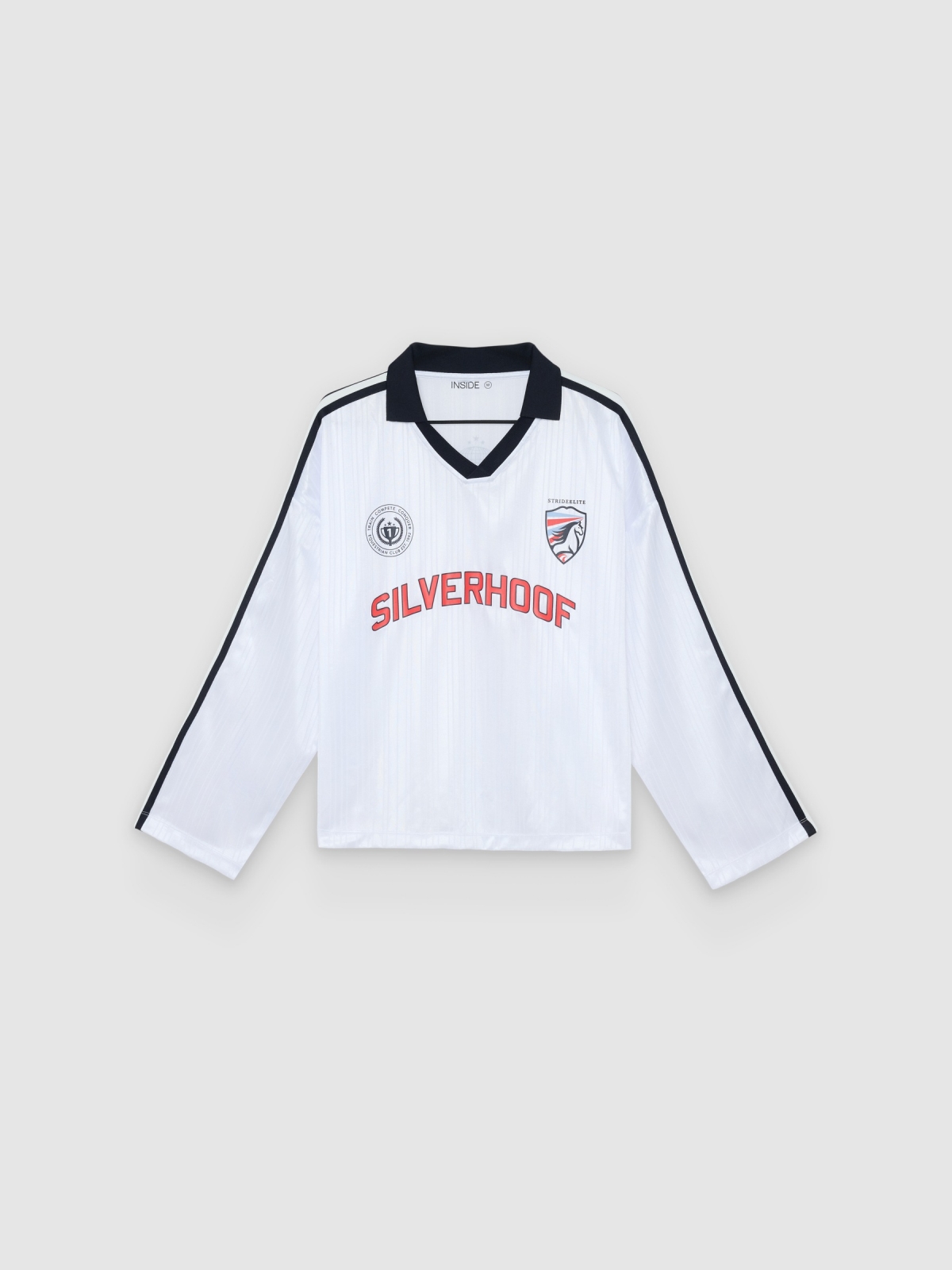 %Pto% Camiseta deportiva lettering oversized blanco vista frontal