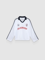 %Pto% Camiseta esportiva lettering oversized branco vista frontal
