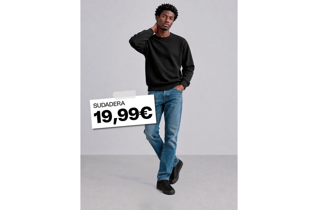Basic oversized sweatshirt black middle front view