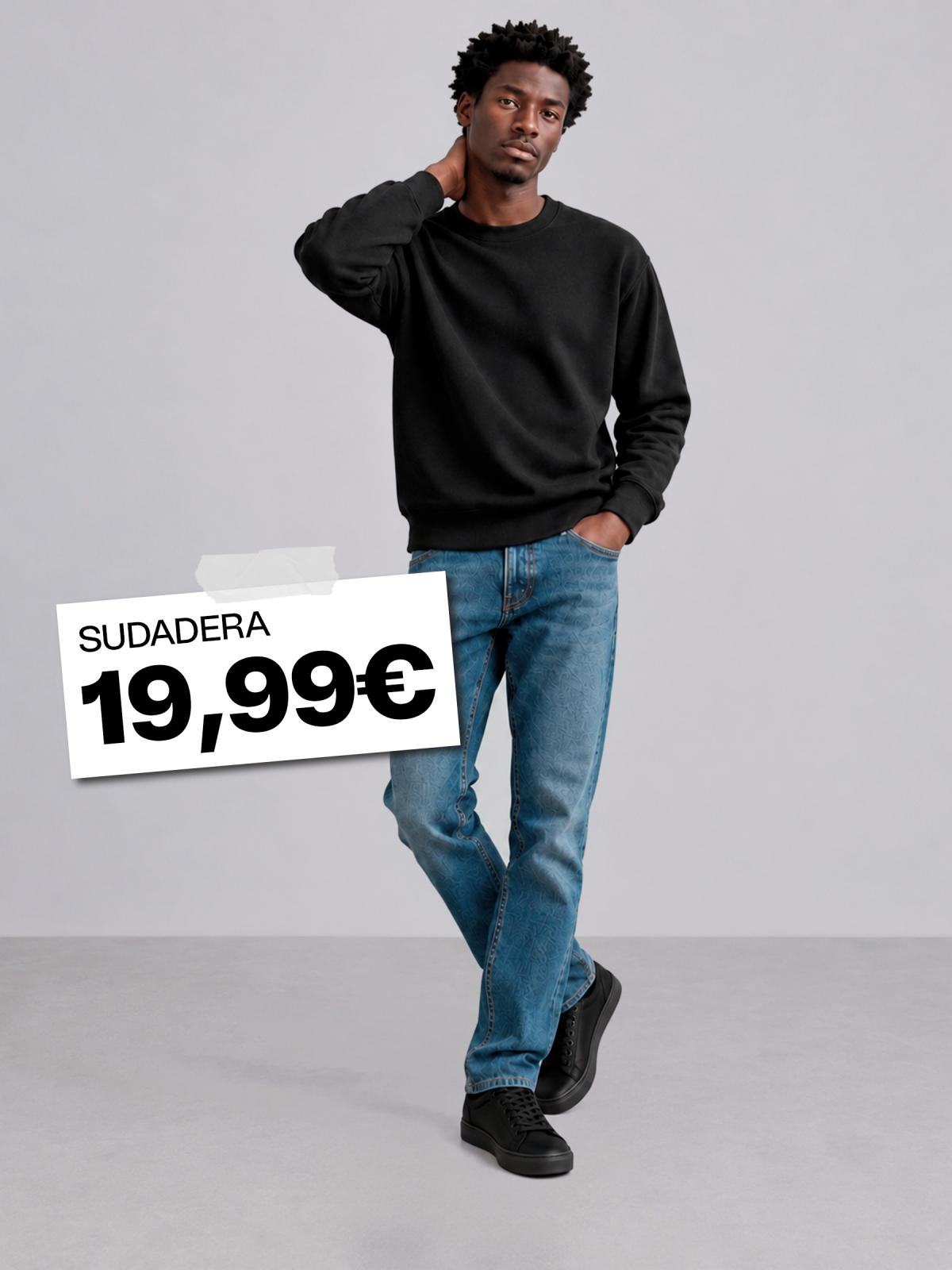 %Extra% %Cover% Sudadera básica oversize negro