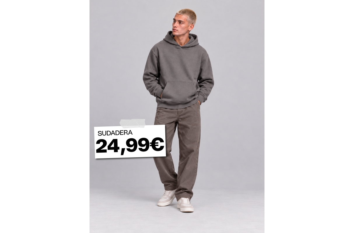 Basic regular hoodie medium grey middle front view