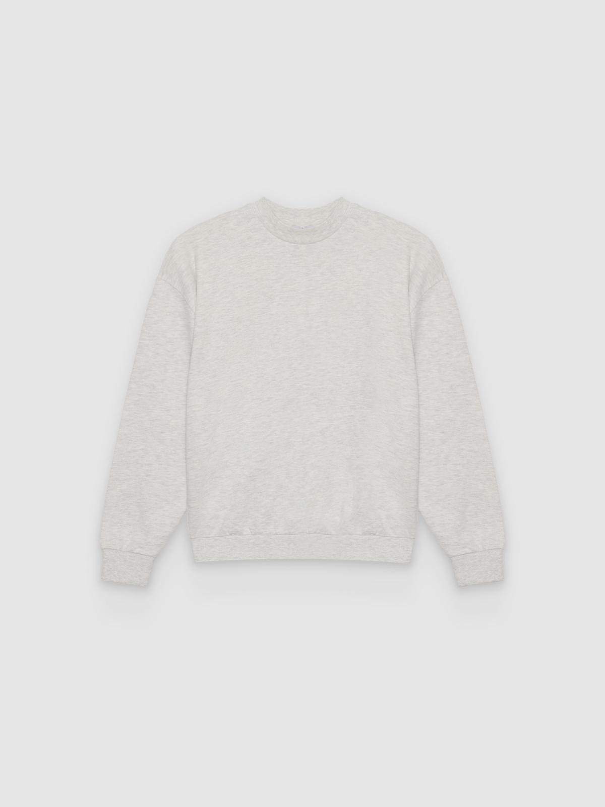 %Pto% Sudadera cuello redondo básica melange claro vista frontal