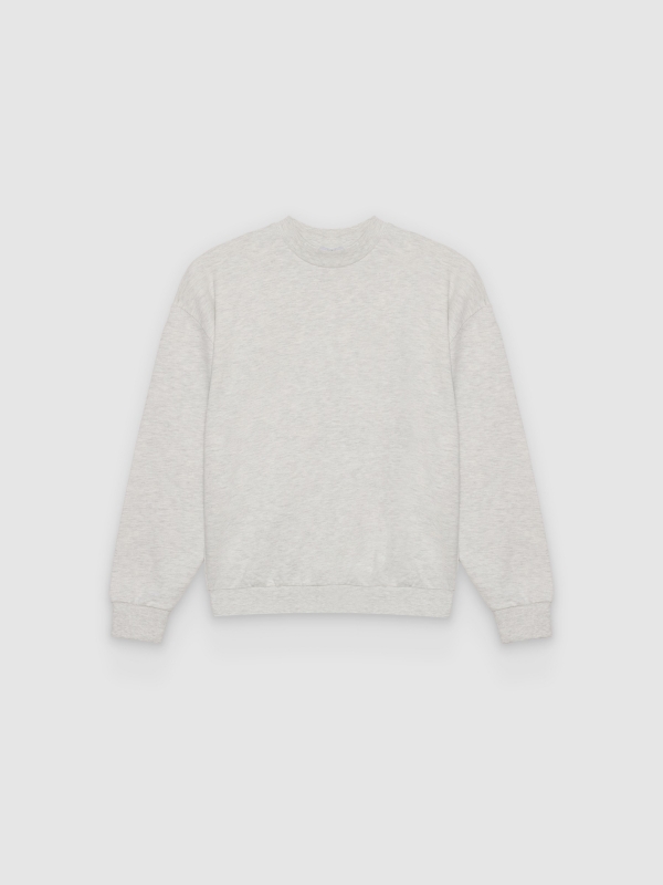  Sweatshirt básica de gola redonda melange claro vista frontal